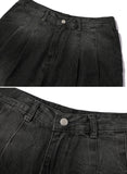 Tie Dye Bermuda Two-Tuck Shorts Denim