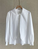 Daymu Tie Shirring Blouse