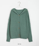 Noncoro Cable Hood Knit Cardigan