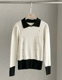 Tias Double Button Collar Knit