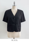 Koren V-neck Linen Short Sleeve Jacket