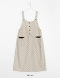 Comni Flower Corduroy Suspenders Long One Piece