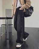 Rotin Studded Wide Denim Pants