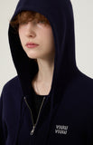 Crop Knit Hood Zip-up