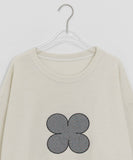 [BAONHAUS] Billbes Flower Patch Fuzz Round Sweatshirt