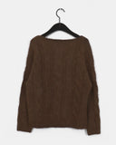 Tonk Cable Angora Loose Fit Long Sleeve Knit