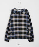 [unisex] Donnie two-way string check hood zip-up