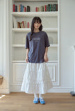 Cat's Heart Chain Embroidery Short Sleeve Tee