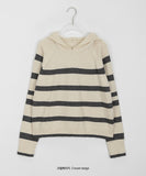 Monku stripe wool hood knit