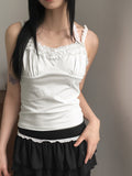 Sofu Lace Tiered Biker Skirt Leggings