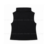 Near Unbalance High Neck Button Top