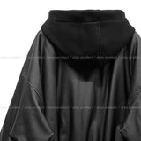 Meto Leather Hood Flight Jacket