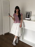 Eto Frill Tiered Banding Midi Skirt
