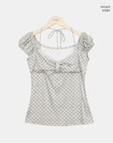 Swen Check Halter Blouse