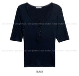 Elin Snap Three Quarter Short Sleeve