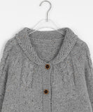 Picho round collar cable wool knit cardigan