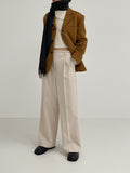 Two-Tuck Basic Wide Slacks