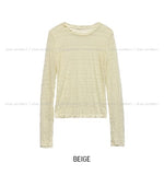 Titi wrinkle see-through layered long sleeves