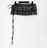 Munch Check Layered Wrap Skirt