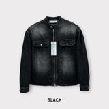 Evergreen cool denim biker jacket