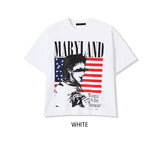 Land semi-crop over short sleeves