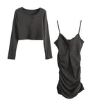 Twist One Piece Cardigan Set
