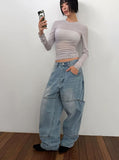 KNEE POCKET WIDE DENIM