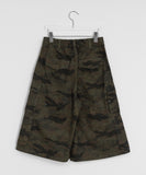 [unisex] Steel Camo Cargo Banding Bermuda Pants
