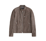 [Real Leather] Lambskin China Collar Jacket