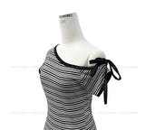 Tio Stripe Strap Overshoulder Tee