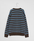 [unisex] Horiring Punching Stripe Over Cardigan