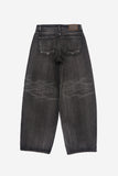 Falling low rise wide denim pants