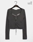 Butin Strap Check Sleeveless Cardigan Set