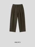 Ice two-tuck linen pants