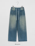 [unisex] Denso Washing Denim Banding Wide Pants