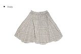 Teten Check Unbalance Midi Skirt