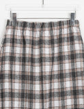 Milty banding hairy brushed check long skirt