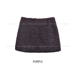 [wool 10%] Mauve Winter Wool Mini Skirt