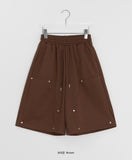 [Unisex] Bemensi Rivet Banding Bermuda Pants