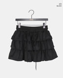 Ronya Suede Banding Strap Tiered Mini Skirt