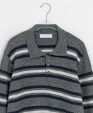 Tuttonly Button Stripe Collar Knit