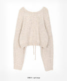 Locoi back ribbon mix color wool crop knit