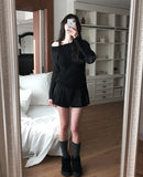 Manet Pleats Layered Skirt Pants