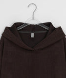 Mikam Ribbed Crop Hoodie