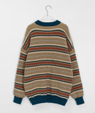 [unisex] Koiti Color Matching Stripe Over Knit