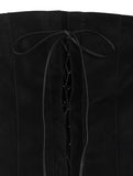 [mnem] Leather Corset Tulle Skirt Set