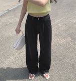 Gently Pintuck Summer Banding Long Wide Cotton Pants