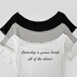 Layered Lettering See-through Short Sleeve T-shirt
