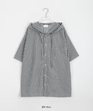 [unisex] Toyo Check Pocket Over Hood Shirt