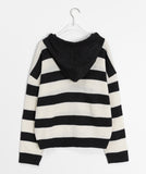 Corelli Button Stripe Hood Knit